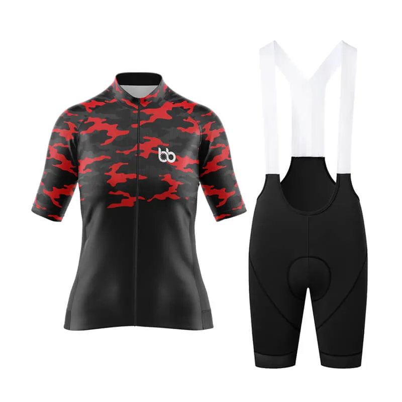 Camouflage Neck Aero Cycling Kit (V1) (Red)