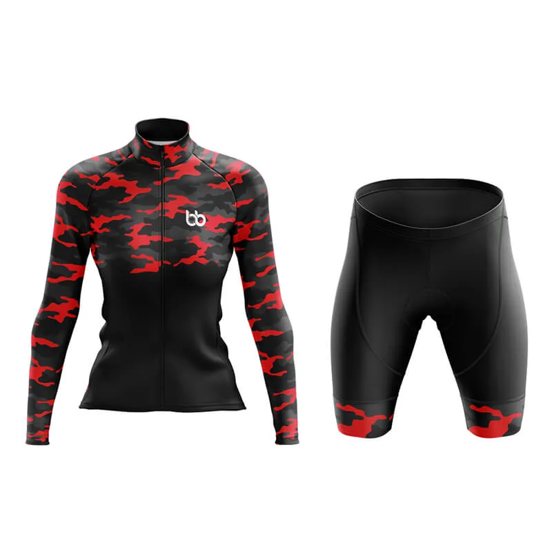 Camouflage Neck Aero Cycling Kit (V1) (Red)