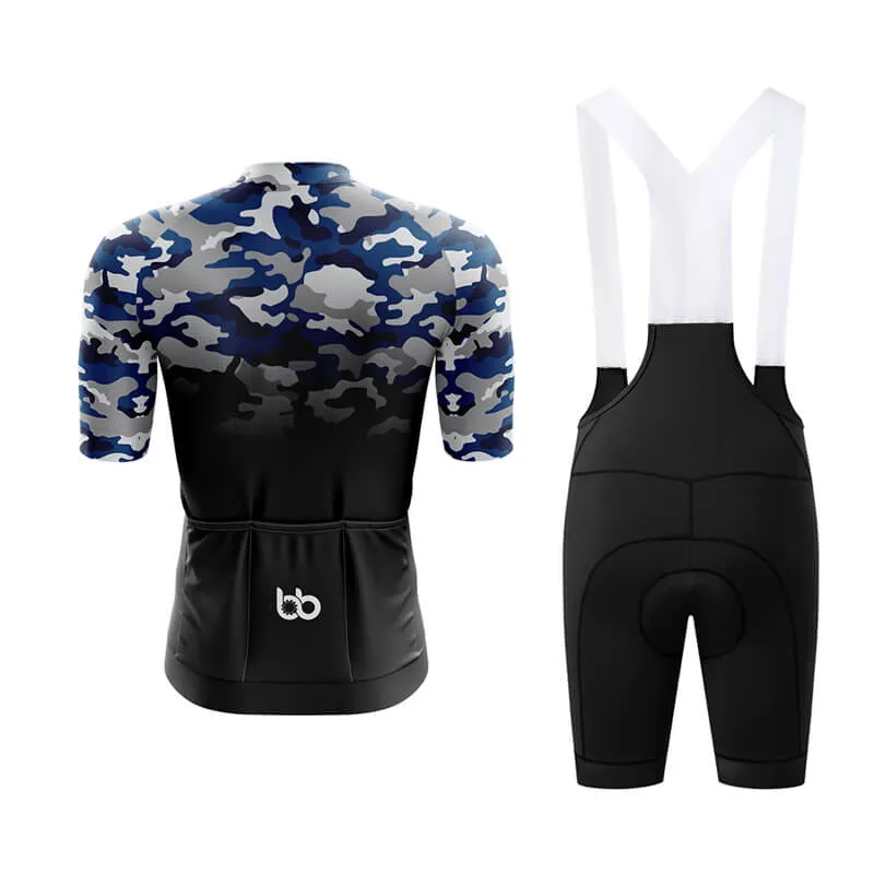 Camouflage Neck Aero Cycling Kit (V3) (Blue-Black)