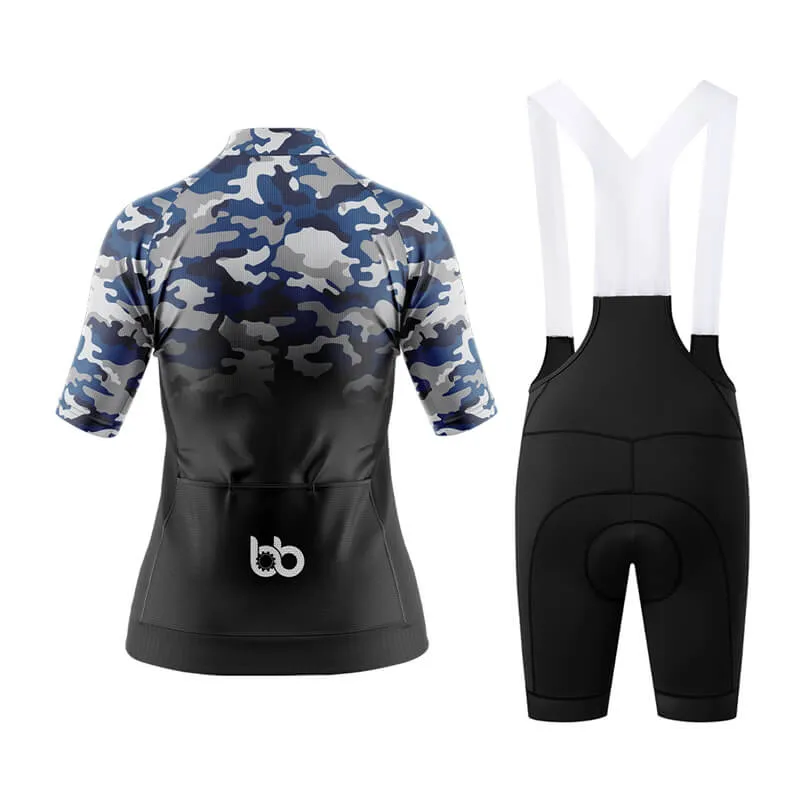 Camouflage Neck Aero Cycling Kit (V3) (Blue-Black)