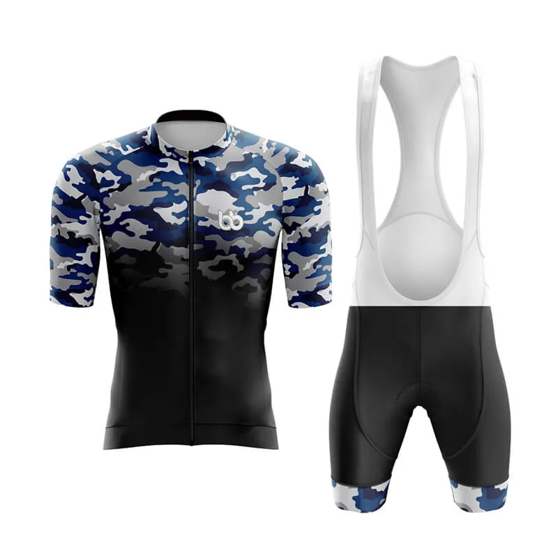 Camouflage Neck Aero Cycling Kit (V3) (Blue-Black)