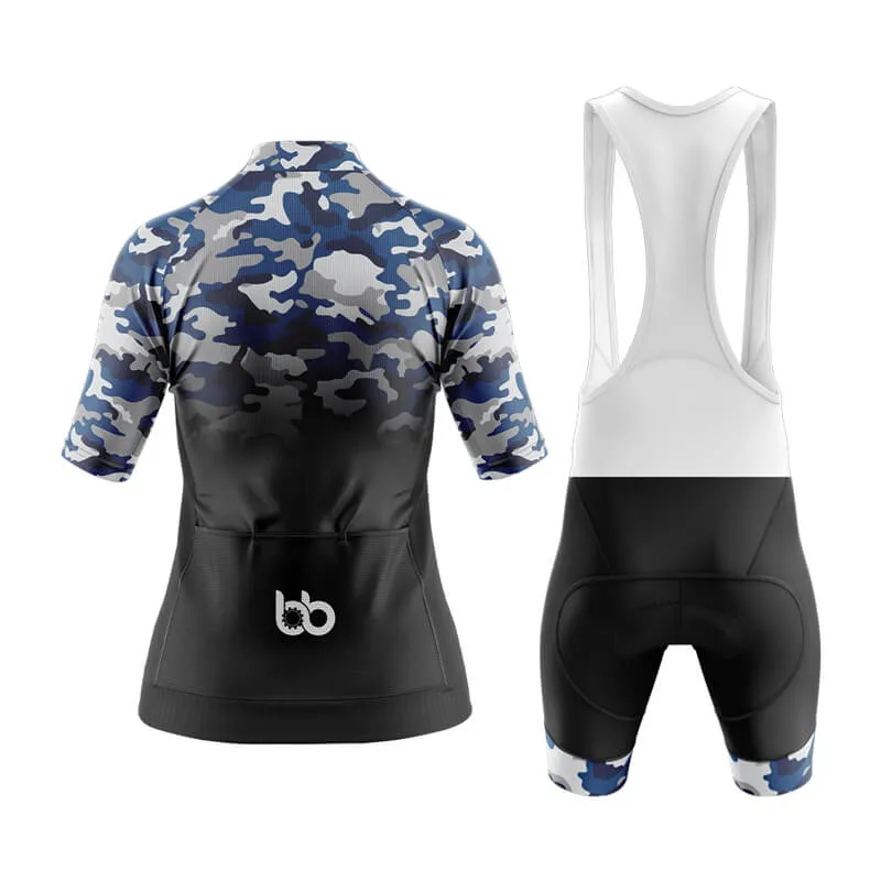 Camouflage Neck Aero Cycling Kit (V3) (Blue-Black)