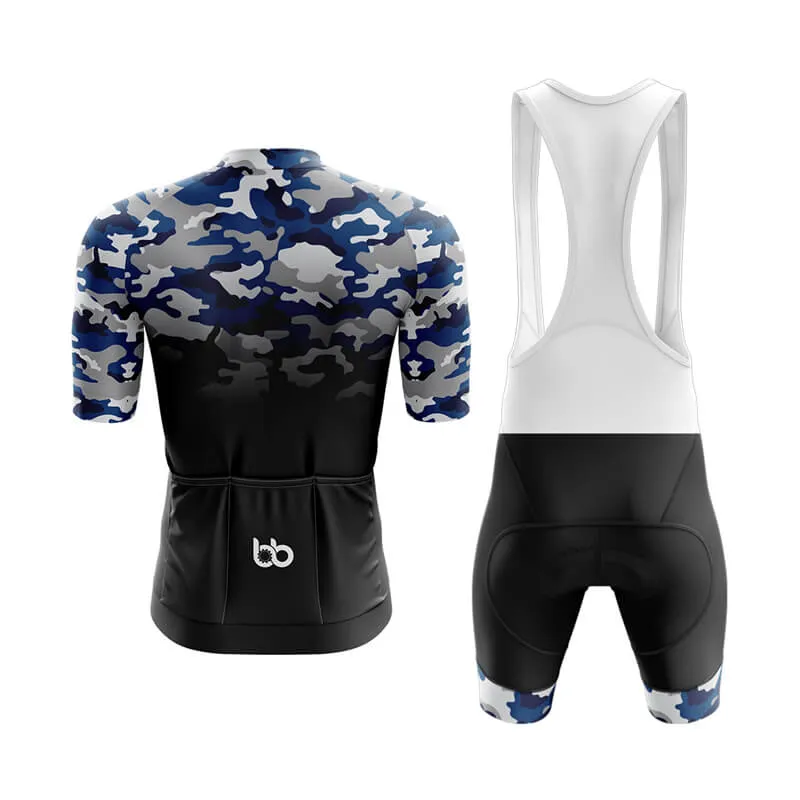 Camouflage Neck Aero Cycling Kit (V3) (Blue-Black)