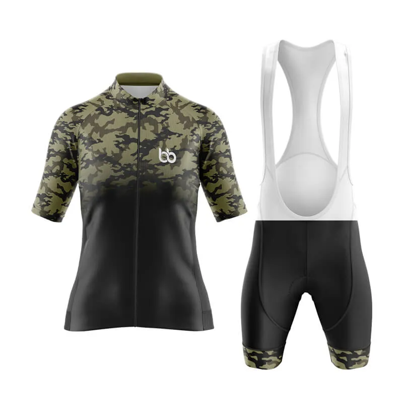 Camouflage Neck Aero Cycling Kit (V3) (Green-Black)