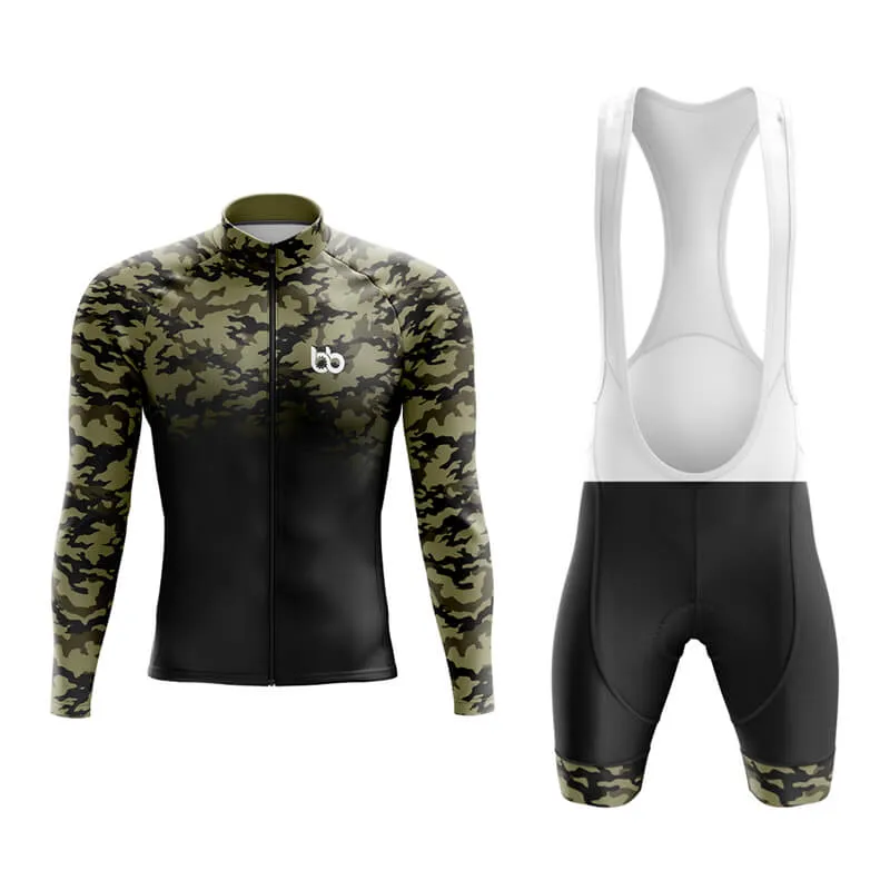 Camouflage Neck Aero Cycling Kit (V3) (Green-Black)