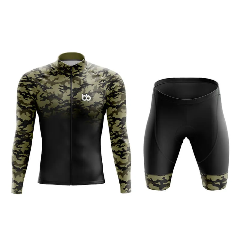 Camouflage Neck Aero Cycling Kit (V3) (Green-Black)