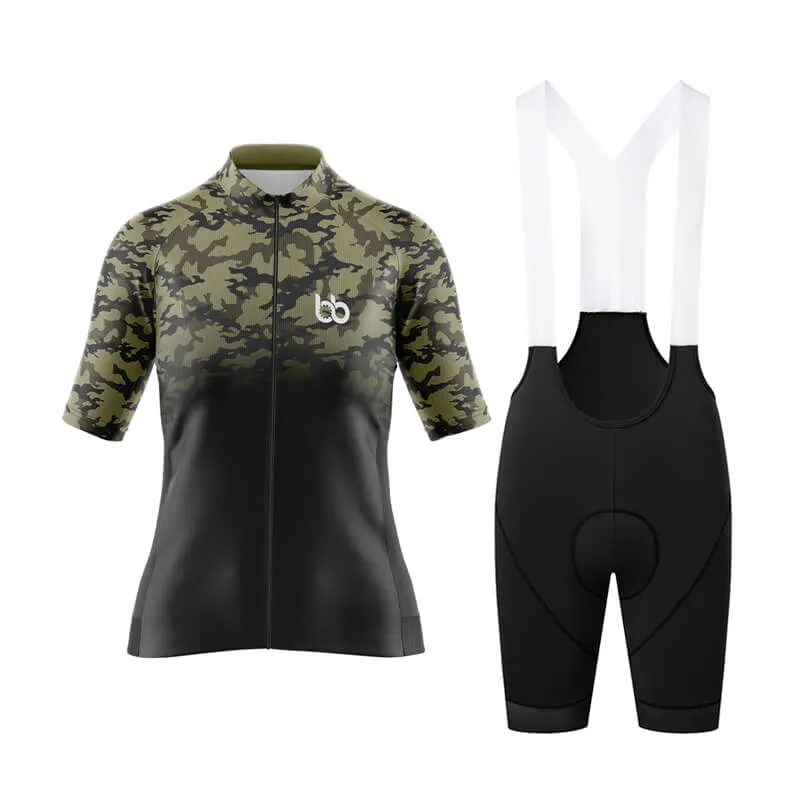 Camouflage Neck Aero Cycling Kit (V3) (Green-Black)