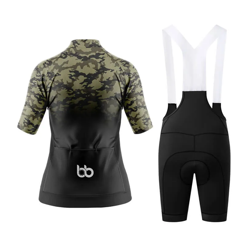 Camouflage Neck Aero Cycling Kit (V3) (Green-Black)