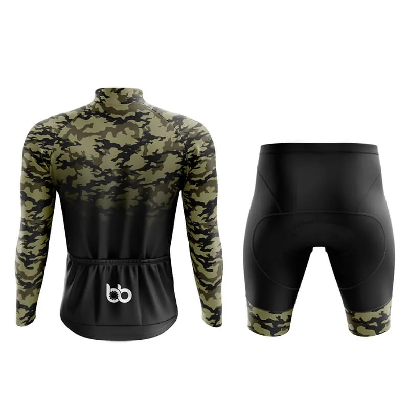 Camouflage Neck Aero Cycling Kit (V3) (Green-Black)