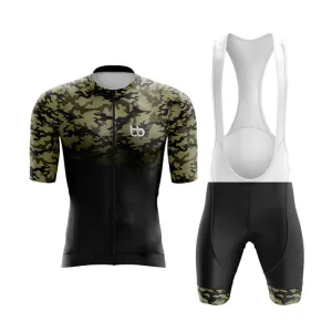 Camouflage Neck Aero Cycling Kit (V3) (Green-Black)