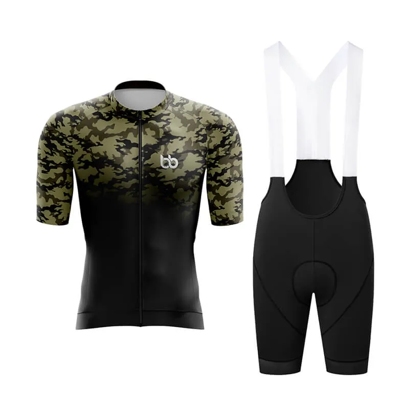 Camouflage Neck Aero Cycling Kit (V3) (Green-Black)