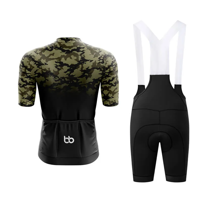 Camouflage Neck Aero Cycling Kit (V3) (Green-Black)