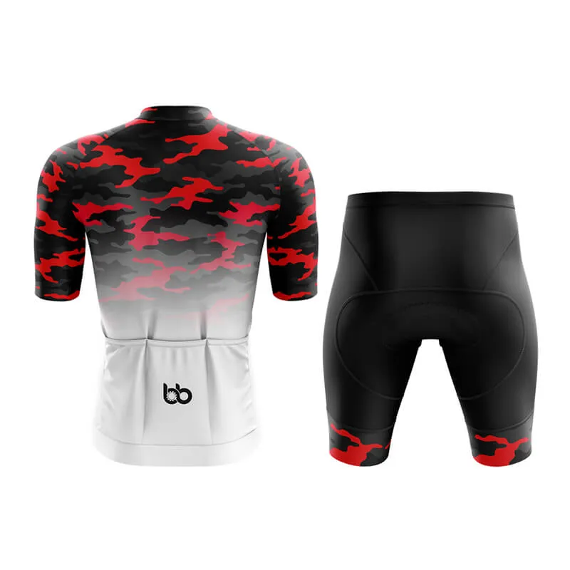 Camouflage Neck Aero Cycling Kit (V3) (Red-White)