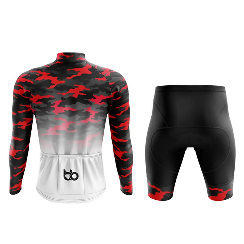 Camouflage Neck Aero Cycling Kit (V3) (Red-White)