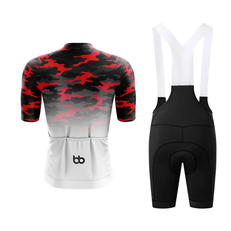 Camouflage Neck Aero Cycling Kit (V3) (Red-White)