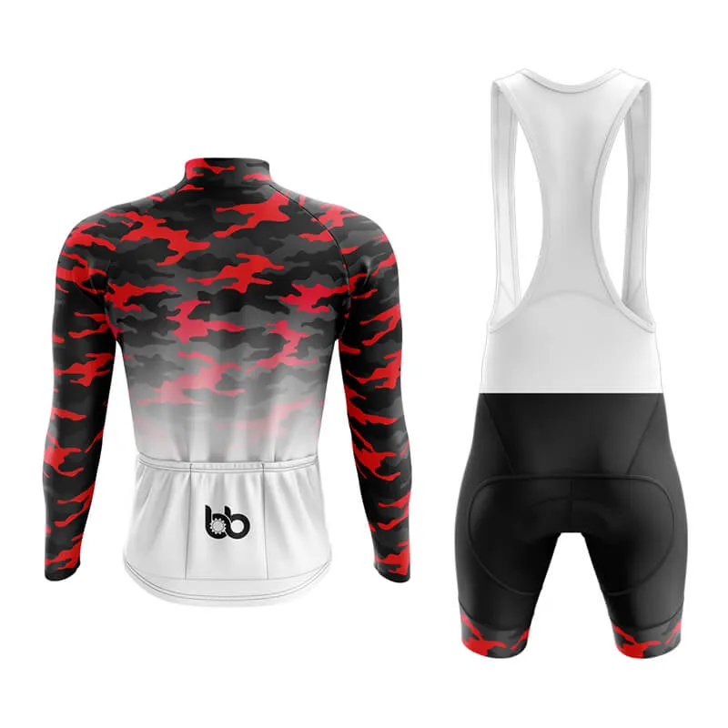 Camouflage Neck Aero Cycling Kit (V3) (Red-White)