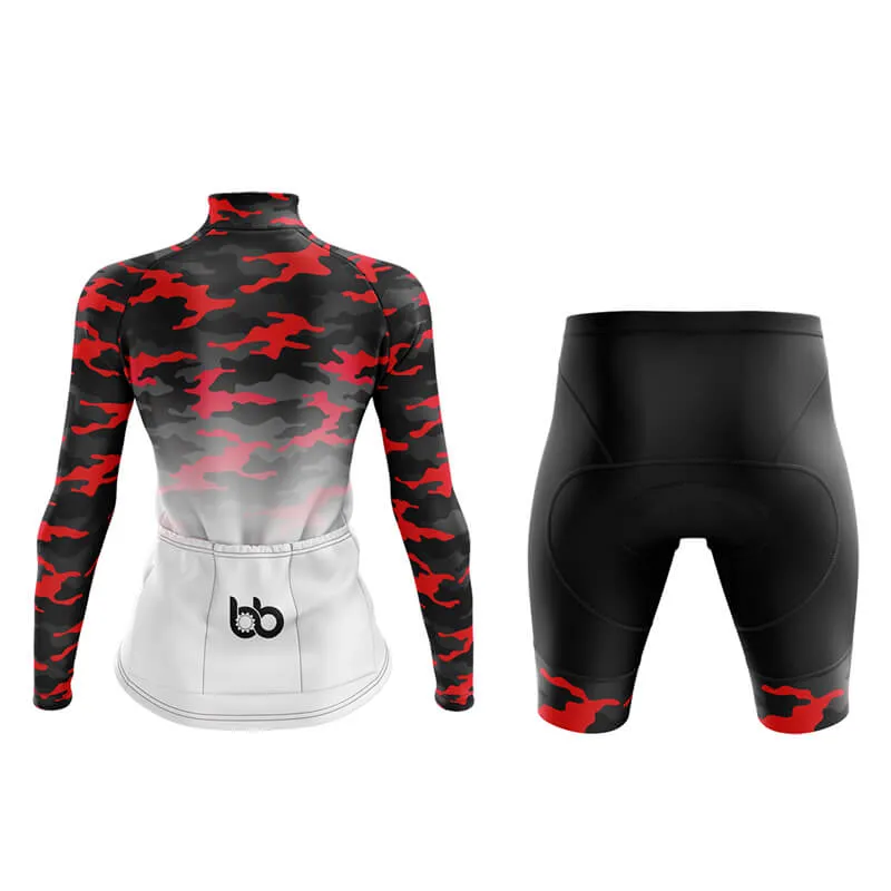 Camouflage Neck Aero Cycling Kit (V3) (Red-White)