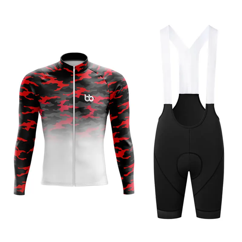 Camouflage Neck Aero Cycling Kit (V3) (Red-White)