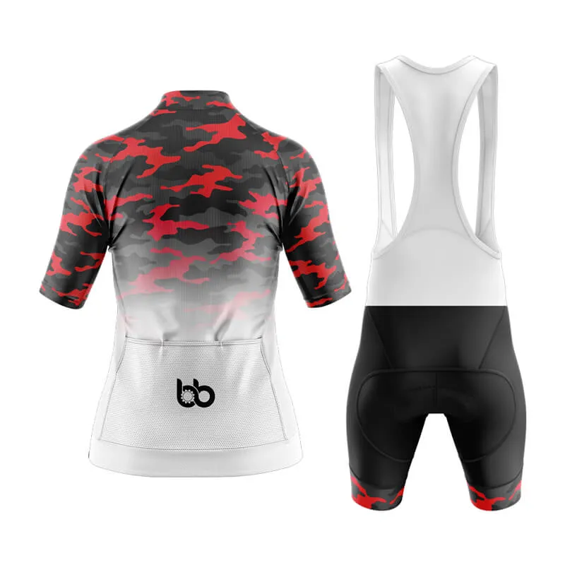 Camouflage Neck Aero Cycling Kit (V3) (Red-White)