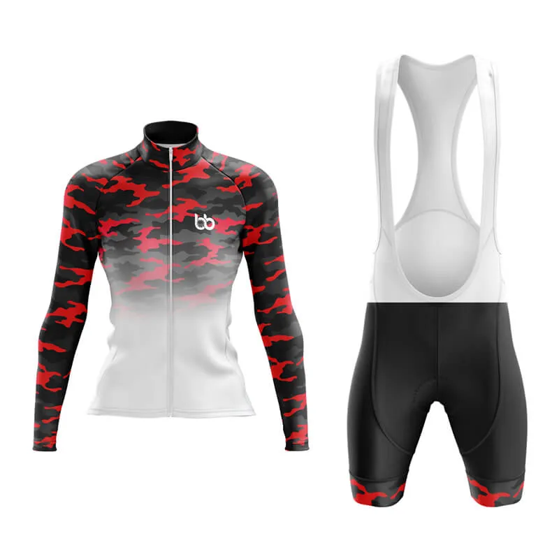 Camouflage Neck Aero Cycling Kit (V3) (Red-White)