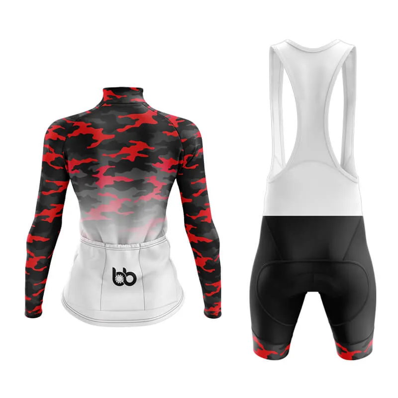 Camouflage Neck Aero Cycling Kit (V3) (Red-White)