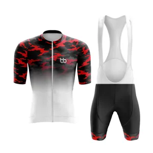 Camouflage Neck Aero Cycling Kit (V3) (Red-White)