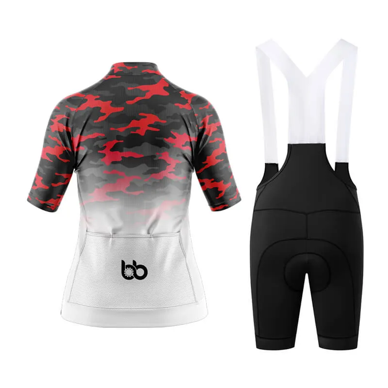 Camouflage Neck Aero Cycling Kit (V3) (Red-White)