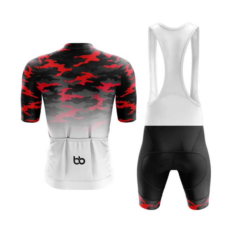 Camouflage Neck Aero Cycling Kit (V3) (Red-White)