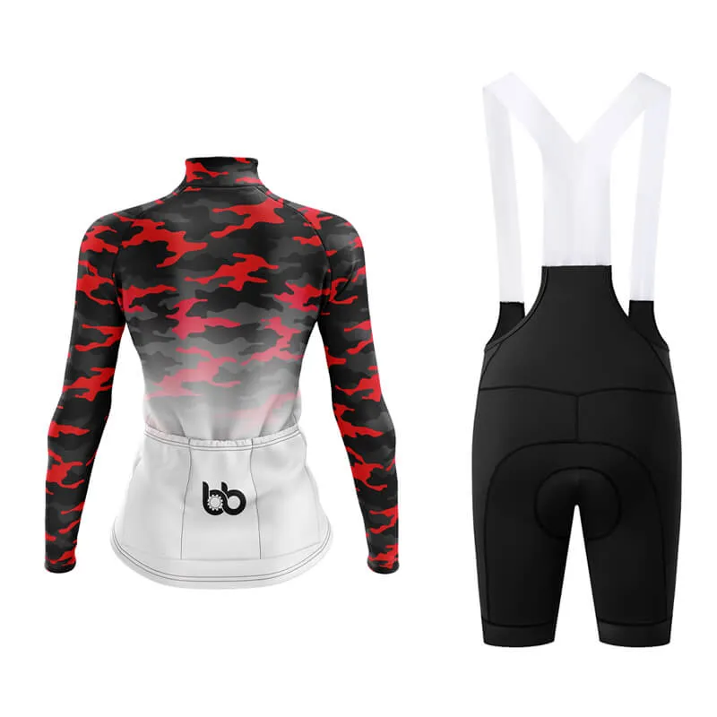 Camouflage Neck Aero Cycling Kit (V3) (Red-White)