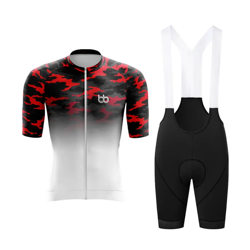 Camouflage Neck Aero Cycling Kit (V3) (Red-White)