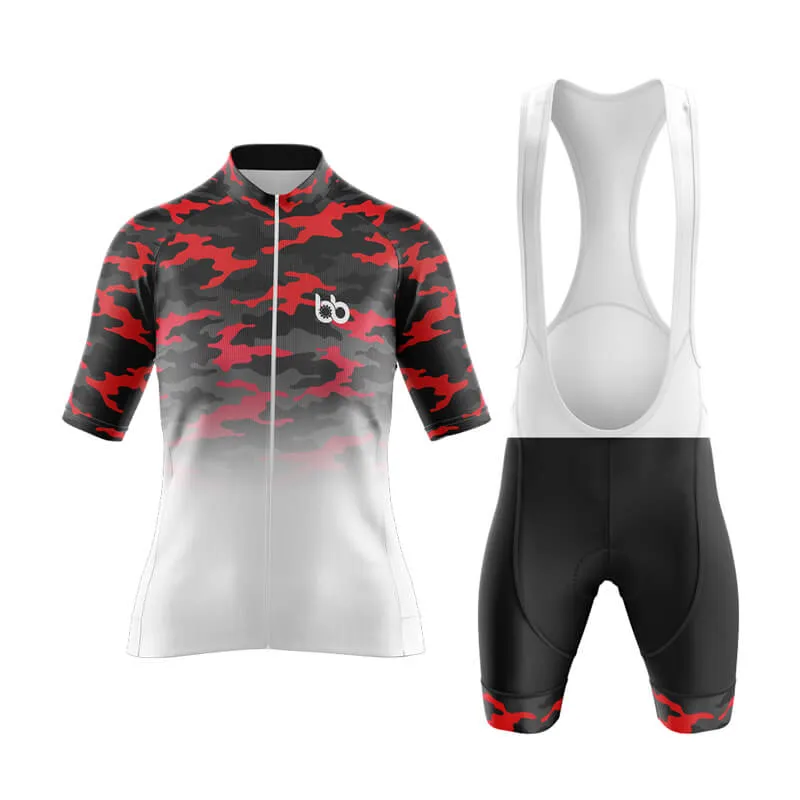 Camouflage Neck Aero Cycling Kit (V3) (Red-White)