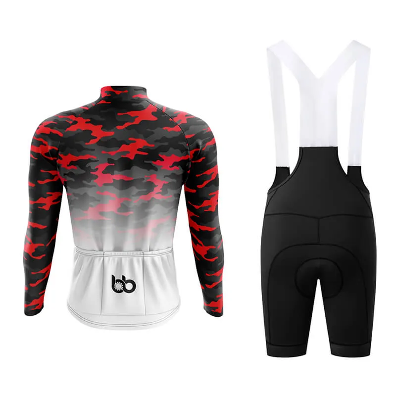 Camouflage Neck Aero Cycling Kit (V3) (Red-White)