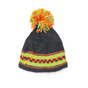 Caron Knit Checkered Hat