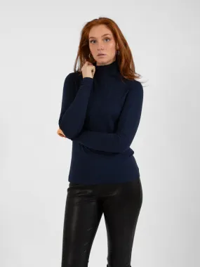 CC Heart Sofia Turtleneck Top Navy