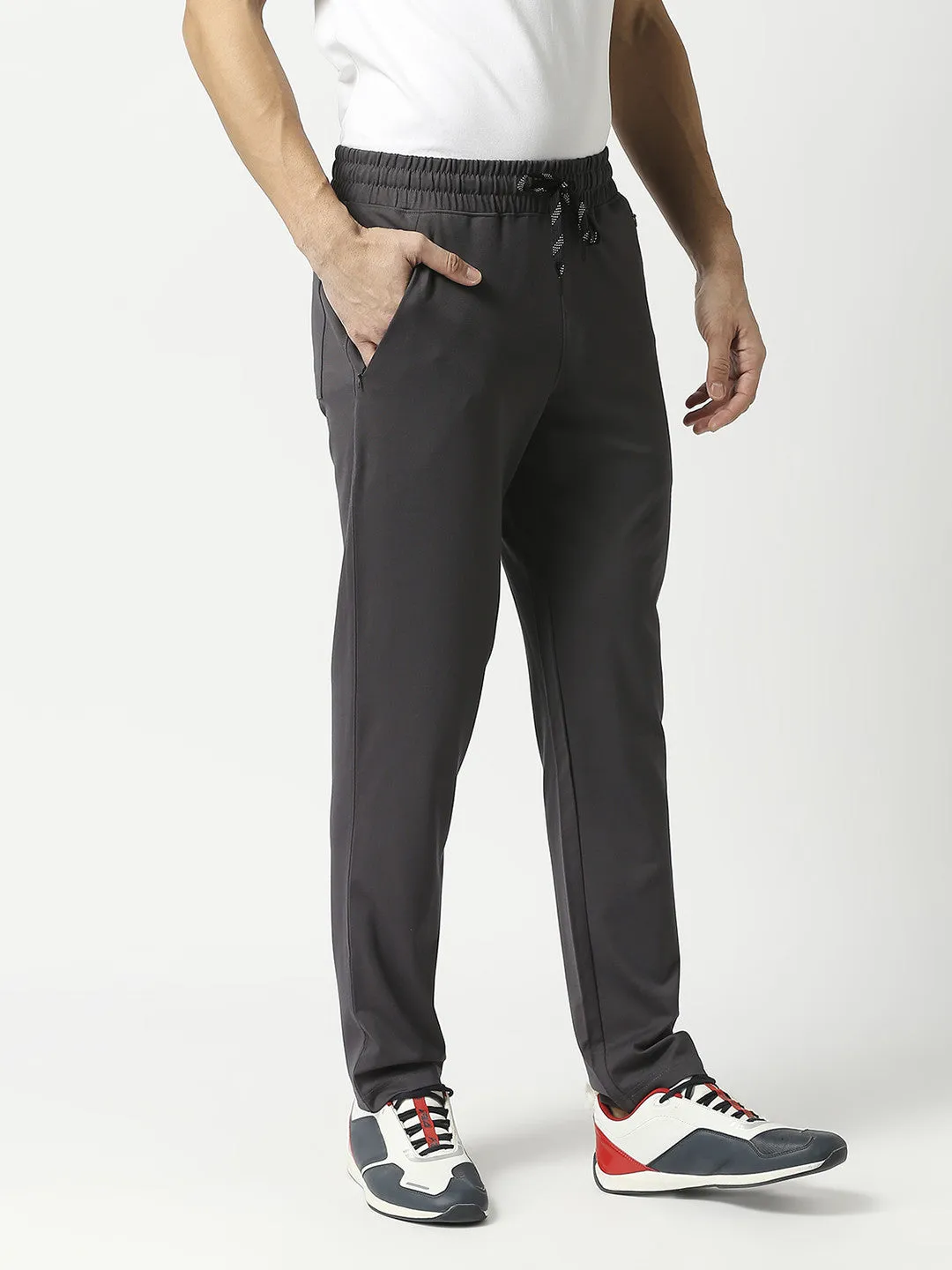 Charcoal Grey Tencel Lycra Track pant