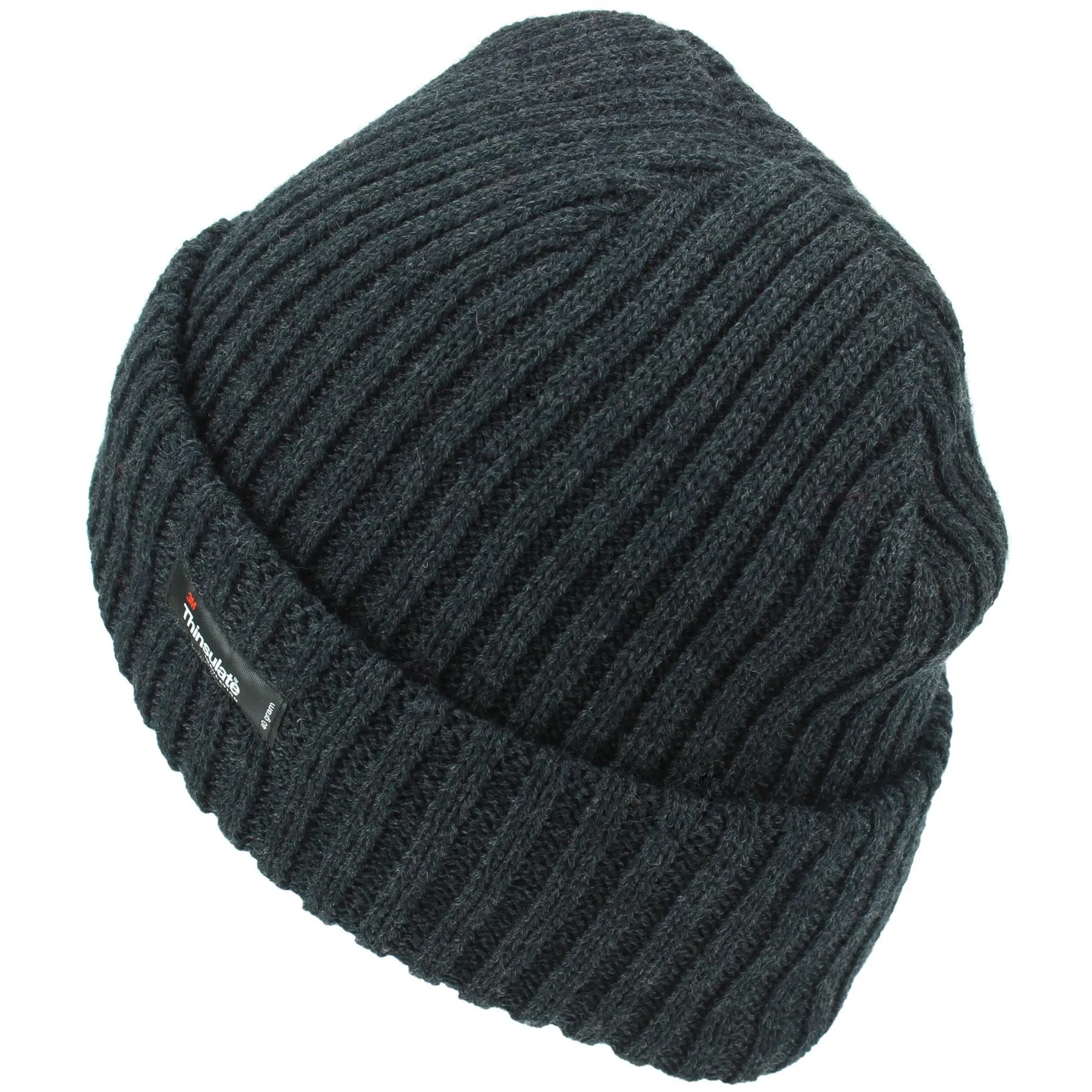 Chunky Knit Beanie Hat - Charcoal Grey