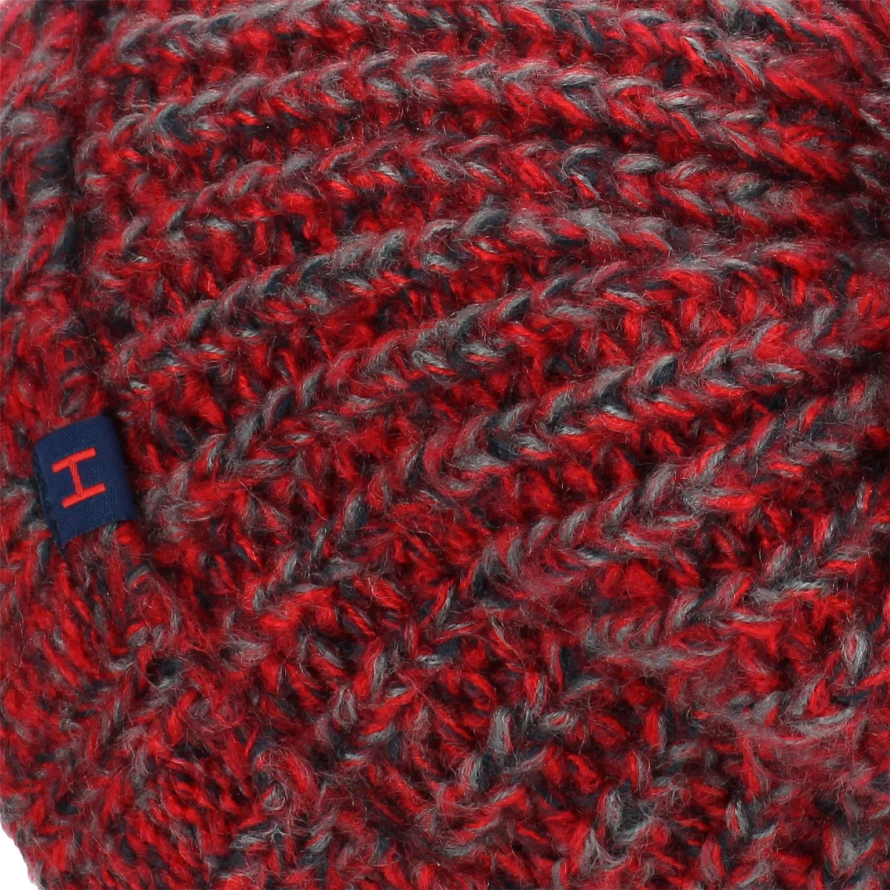 Chunky Knit Beanie Hat - Red