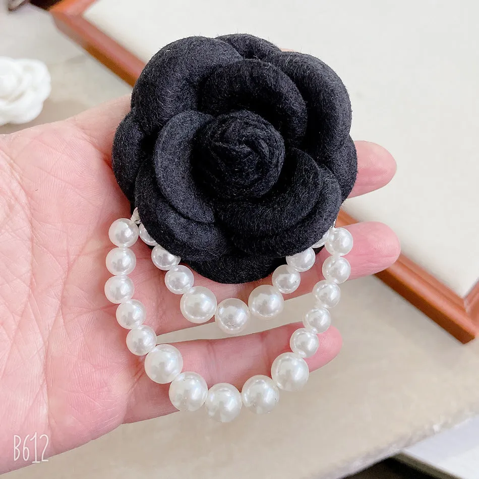 Classic Camellia Floral Brooch Pins for Coats and Blazers