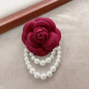 Classic Camellia Floral Brooch Pins for Coats and Blazers