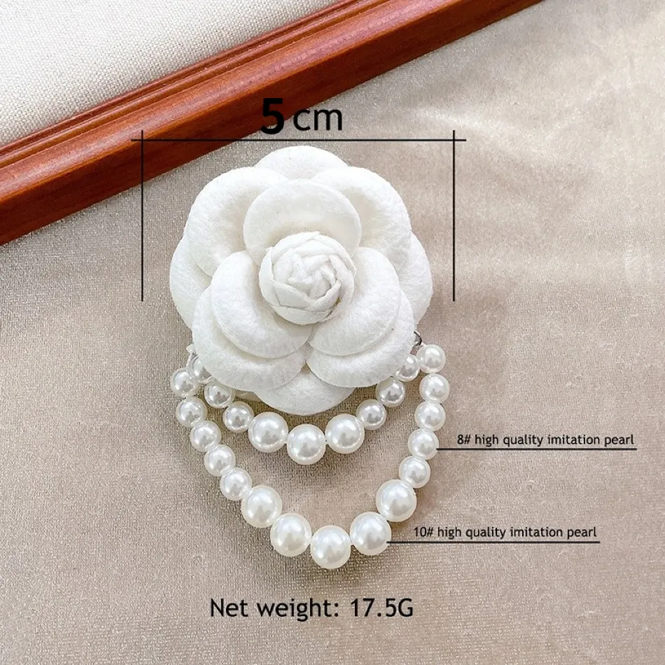 Classic Camellia Floral Brooch Pins for Coats and Blazers