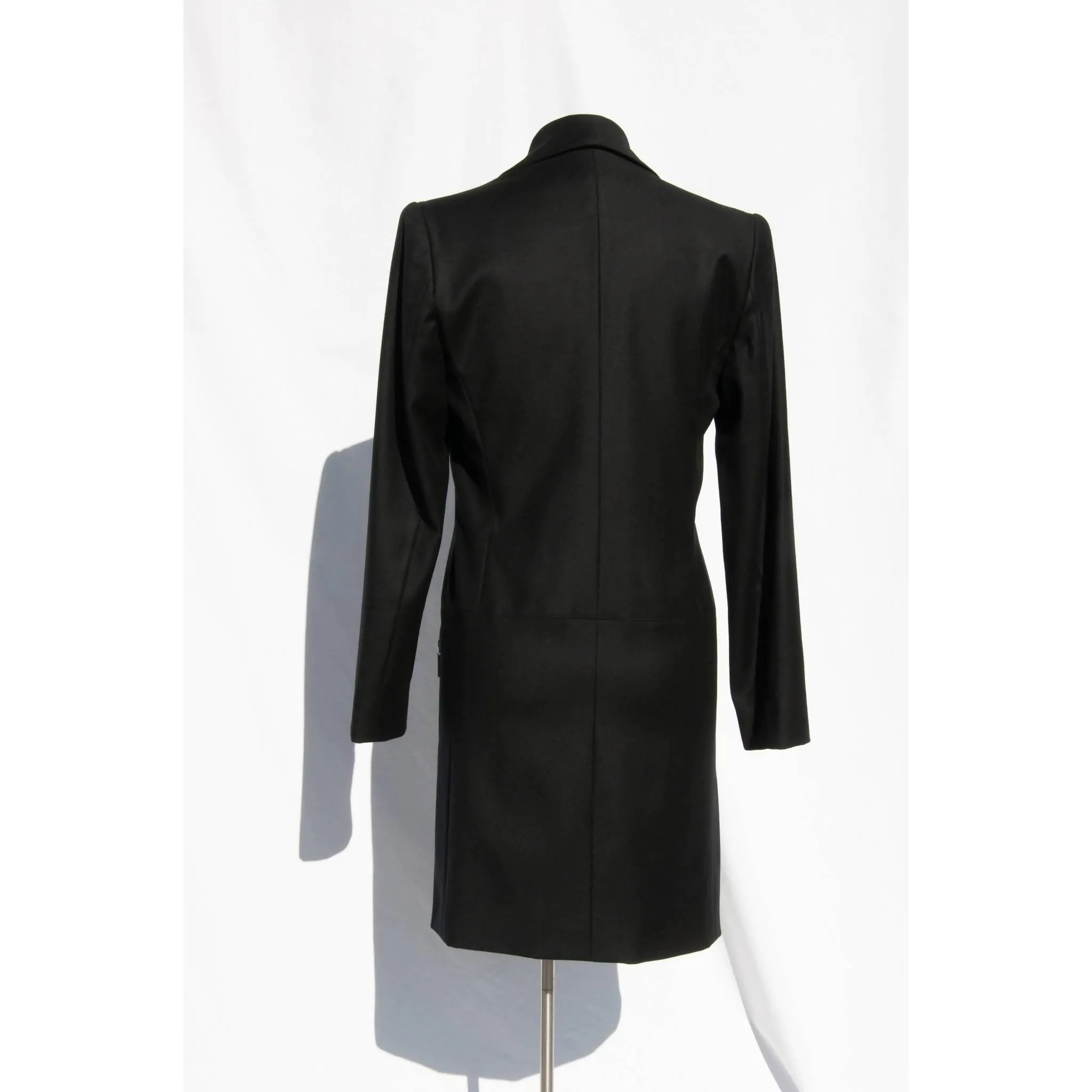 CLAUDE MONTANA Black Double-Breasted Wool Coat | FR 40