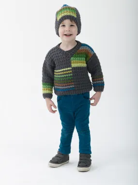 Colorblock Pullover And Hat Pattern (Knit)