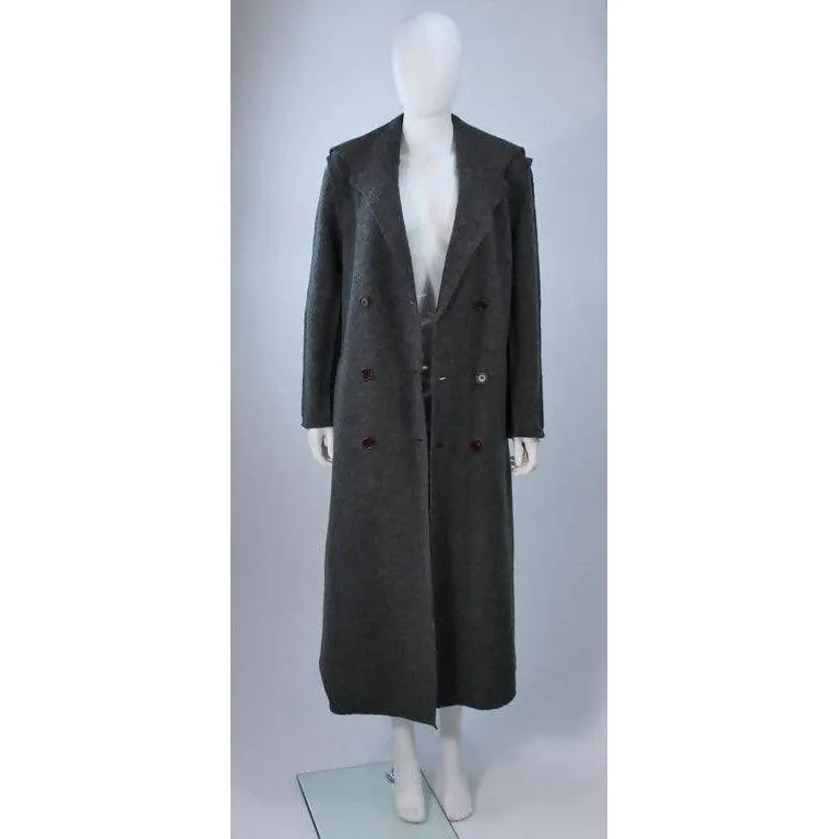 COMME DES GARÇONS Grey Boiled Wool Coat | Size S