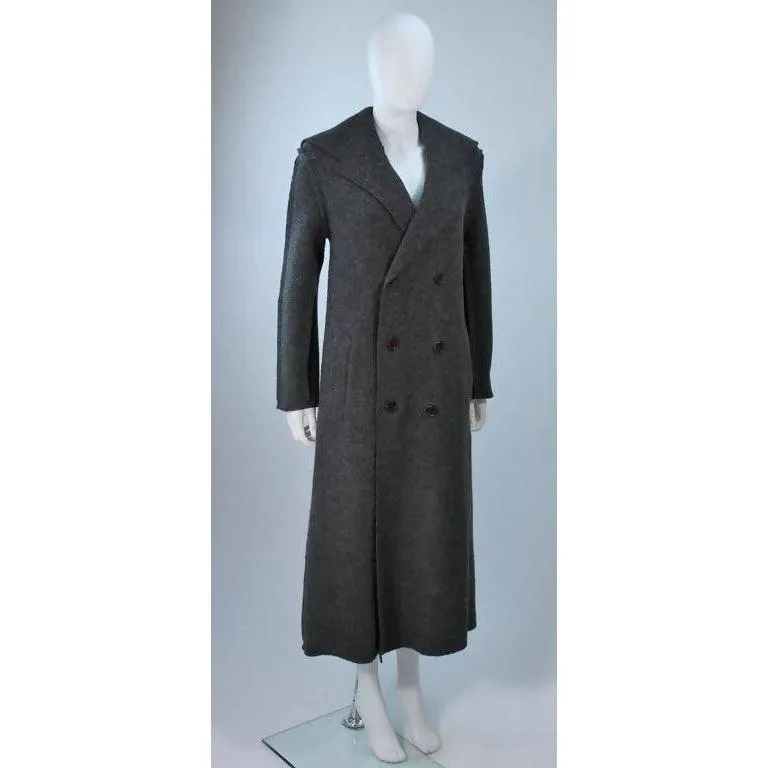 COMME DES GARÇONS Grey Boiled Wool Coat | Size S