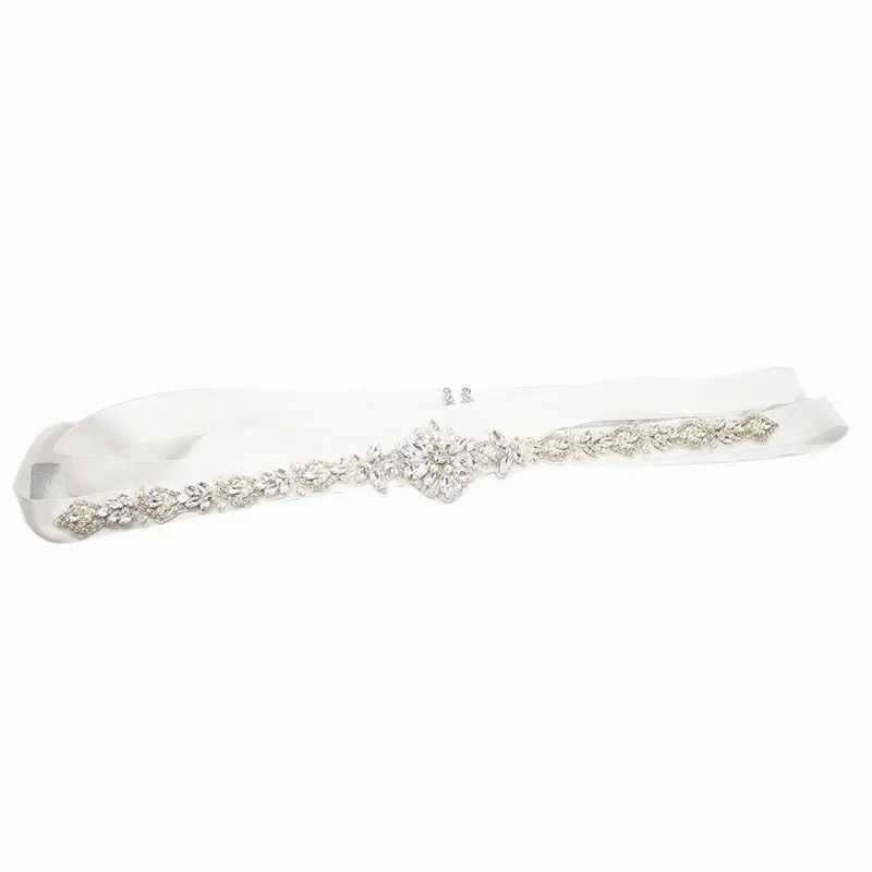 Crystal Pearl Bridal Wedding Belt Satin Ribbon Sash Waist Sash