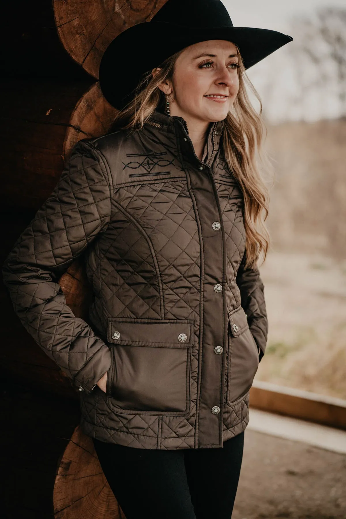 'Denali' Quilted Jacket in Gunmetal by Madison Creek (S & M Only)