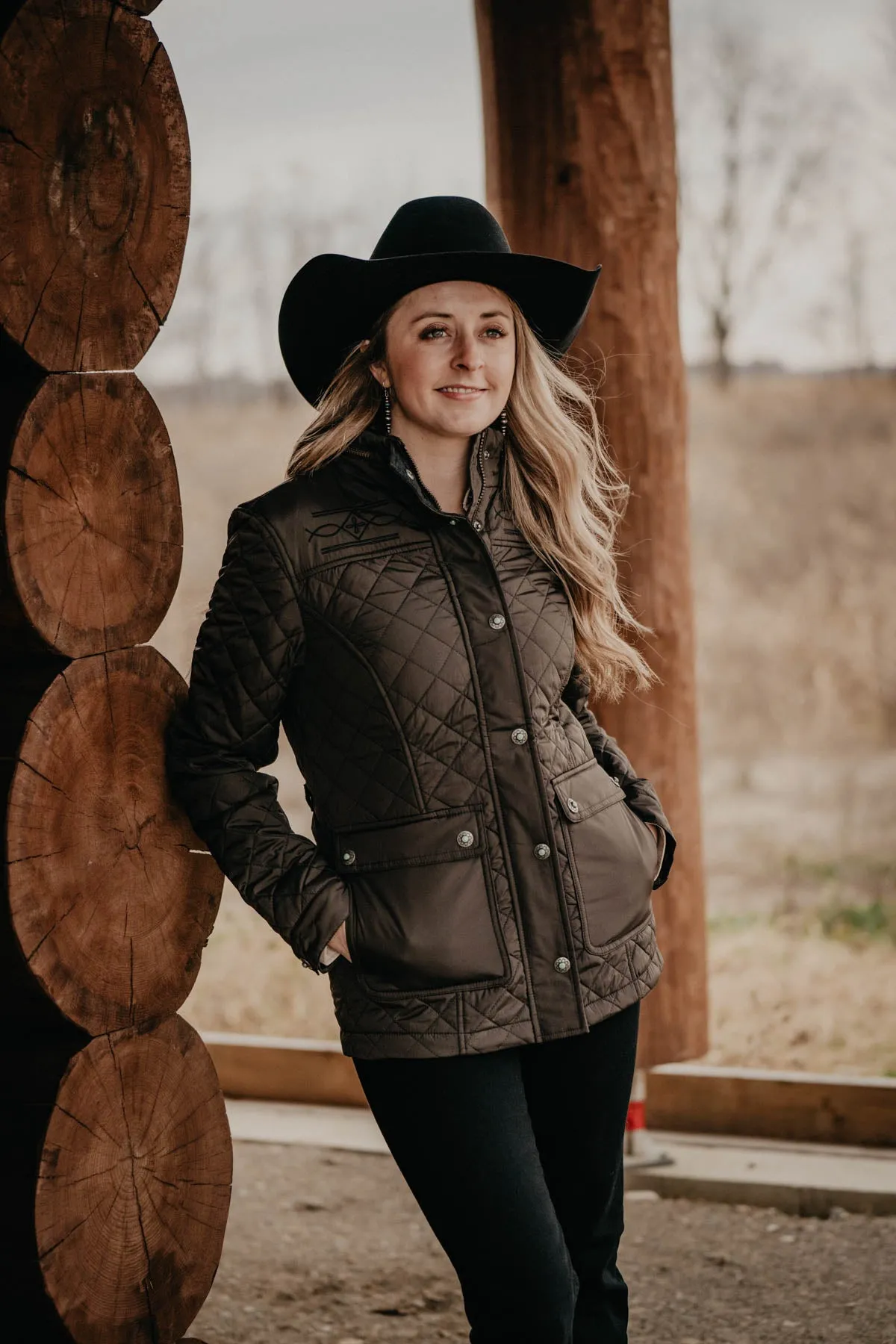 'Denali' Quilted Jacket in Gunmetal by Madison Creek (S & M Only)