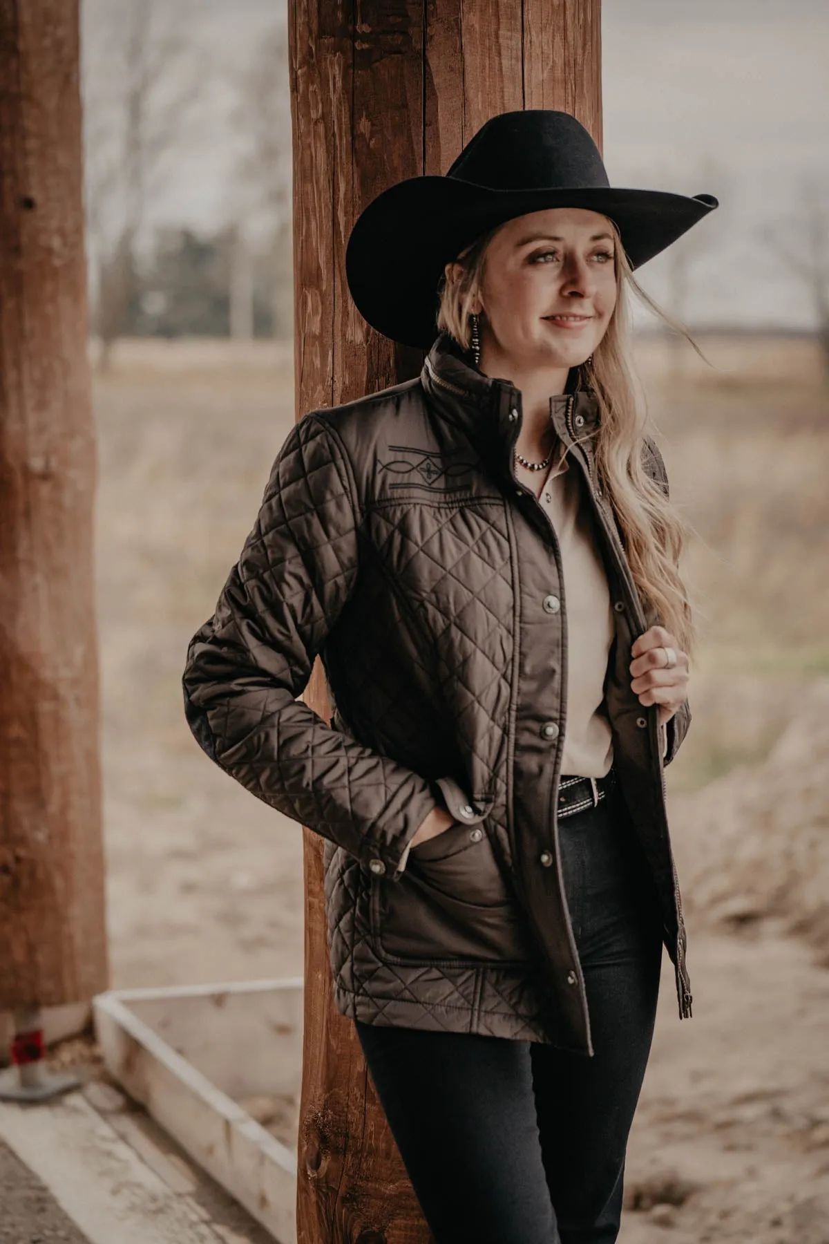 'Denali' Quilted Jacket in Gunmetal by Madison Creek (S & M Only)