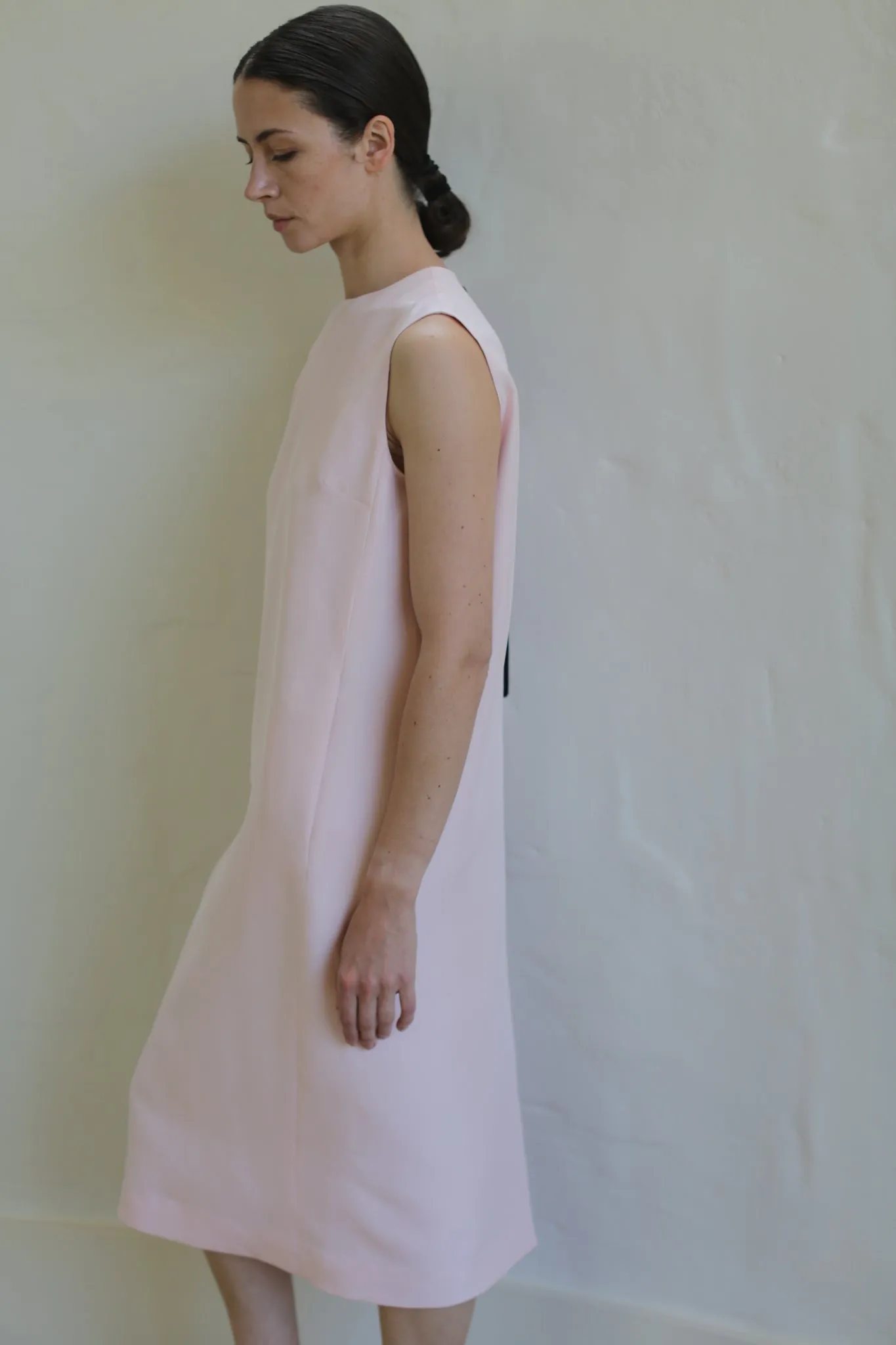 Dupioni Crewneck Dress | Peony