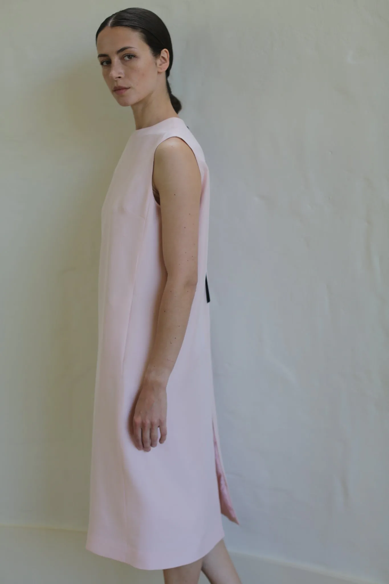 Dupioni Crewneck Dress | Peony